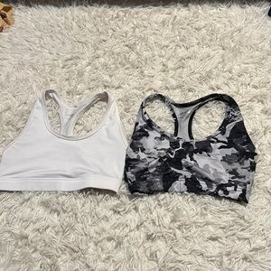 Two women’s sports bras